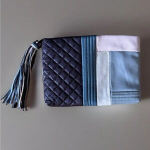 Margot New York Leather Clutch Handbag Colorblock